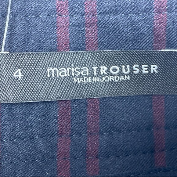 Loft Marisa Trouser Pants Navy & Burgundy  High-Waist Wide-Leg Size 4 - New - Picture 9 of 11